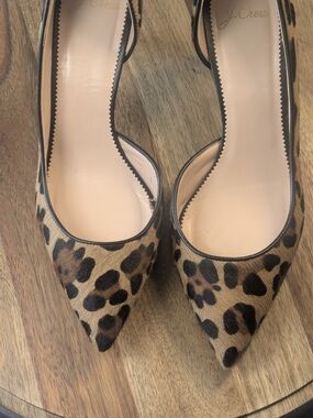 J.Crew Leopard Print Calf Hair D’Orsay Pointed Toe Heels Pumps Size 8